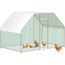 VEVOR Large Metal Chicken Coop Hen Run House Flat Walk-in Cage 6.5x9.8x6.5 ft.