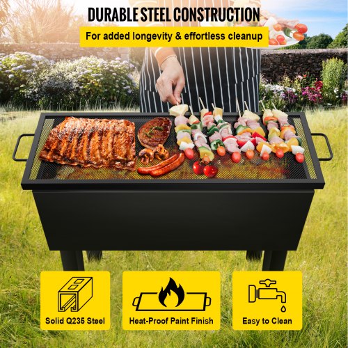Vevor Rectangle Cooking Grate Fire Pit, Open Fire Pit Grill Grate