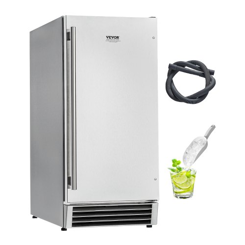 

Undercounter Built-in Ice Maker Machine 50 Lbs/Day Reversible Door Outdoor Use