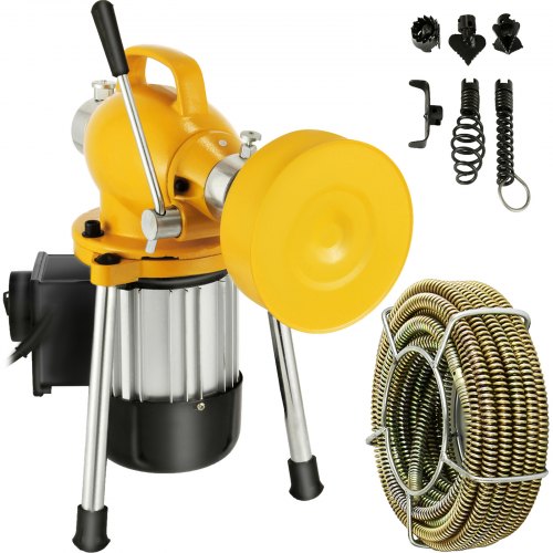 VEVOR Drain Auger 20-100mm 400W Pipe Dredger Pipeline Unblocker Snake Cleaner Portable Tool for Toilet