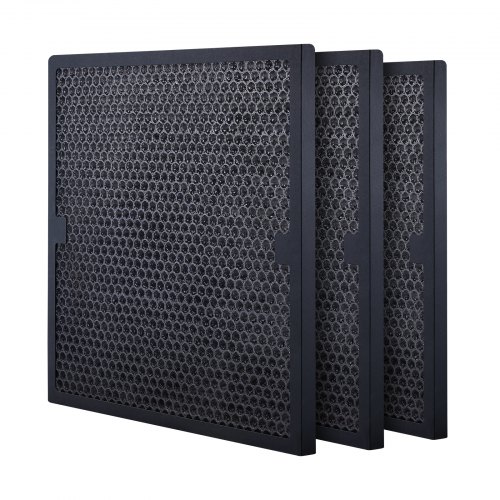 VEVOR Active Carbon Filters, 3 Pack, 40 x 40 mm Air Filter Replacement, High-efficient Stage 2 Filters Compatible w/ BlueDri & VEVOR Scrubber, Air Pur