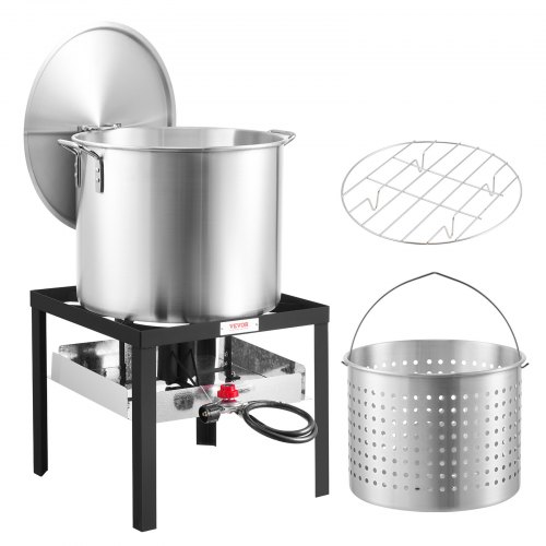 

80 Qt Seafood Boiling Kit with Strainer Outdoor Crab Crawfish Cooking Pot