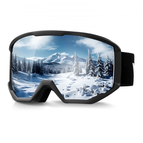 VEVOR Ski Goggles Cylindrical Lens with Silver Mirror Revo Coating Snow Goggles