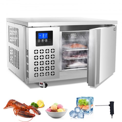 

80L Commercial Blast Freezer 3 Trays Blast Chiller Chest Seafood Ice Cream