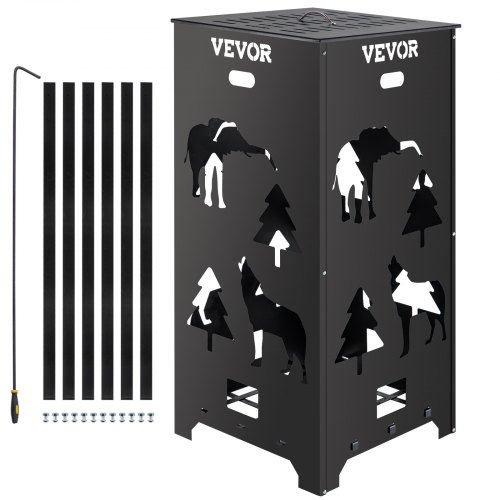 

VEVOR Burn Barrel, 22x22x45 inch Burn Cage, Carbon Steel Cage Incinerator, Incinerator Barrel with Lid and Handle for Outdoors