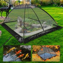 VEVOR Pond Cover Dome, 13x17 FT Garden Pond Net, 1/2 inch Mesh Dome Pond Net Covers with Zipper and Wind Rope, Black Nylon Pond Netting for Pond Pool and Garden