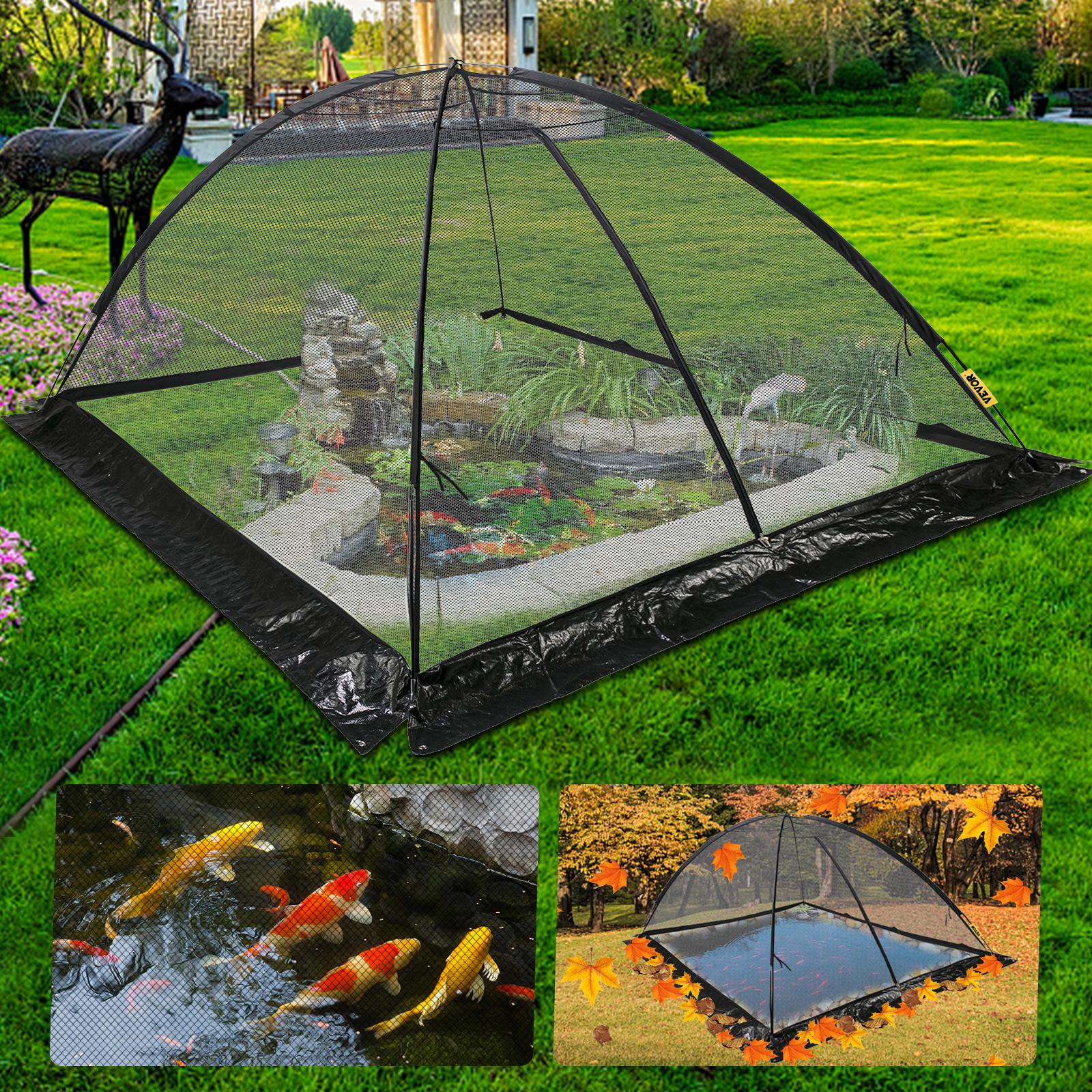 Vevor Pond Cover Dome Garden Pond Net 9x12 Ft Black Netting Covers For Leaves от Vevor Many GEOs