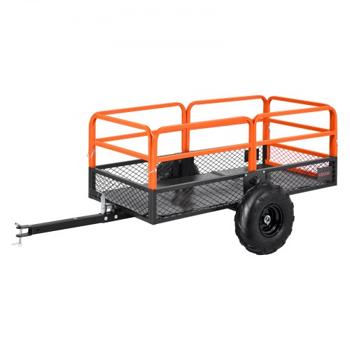 

VEVOR Garden Utility Trailer, 22 Cu. Ft. & 725 kg, ATV UTV Trailer, Tow Behind Steel Dump Trailers, Removable Rear Panel, Heavy Duty Pull Behind Yard Trailers for Lawn Mower Tractor Garden Waste