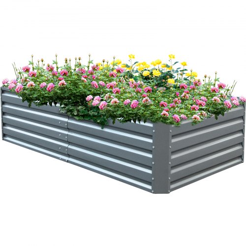 VEVOR Galvanized Raised Garden Bed Metal Planter Box Grow Vegetable Flower 80in