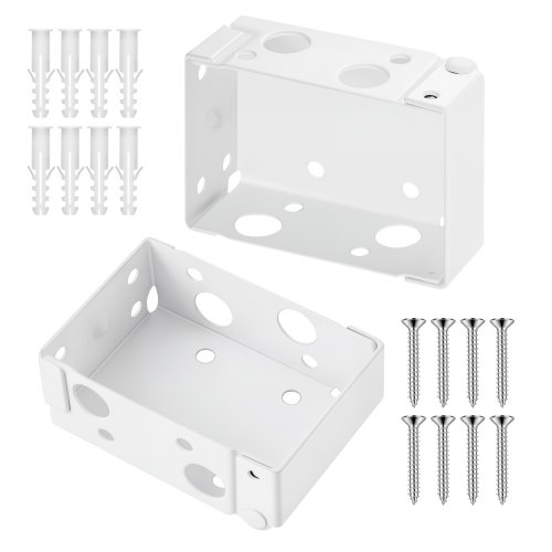 

VEVOR Box Mounting Brackets, 2 Pcs, Box Blind Bracket for Window Blinds, Fit for 1.5 x 2.25 inch Headrails, with Self-Tapping Screws and Expansion Tubes, Sturdy Iron, for Blinds Installation, White