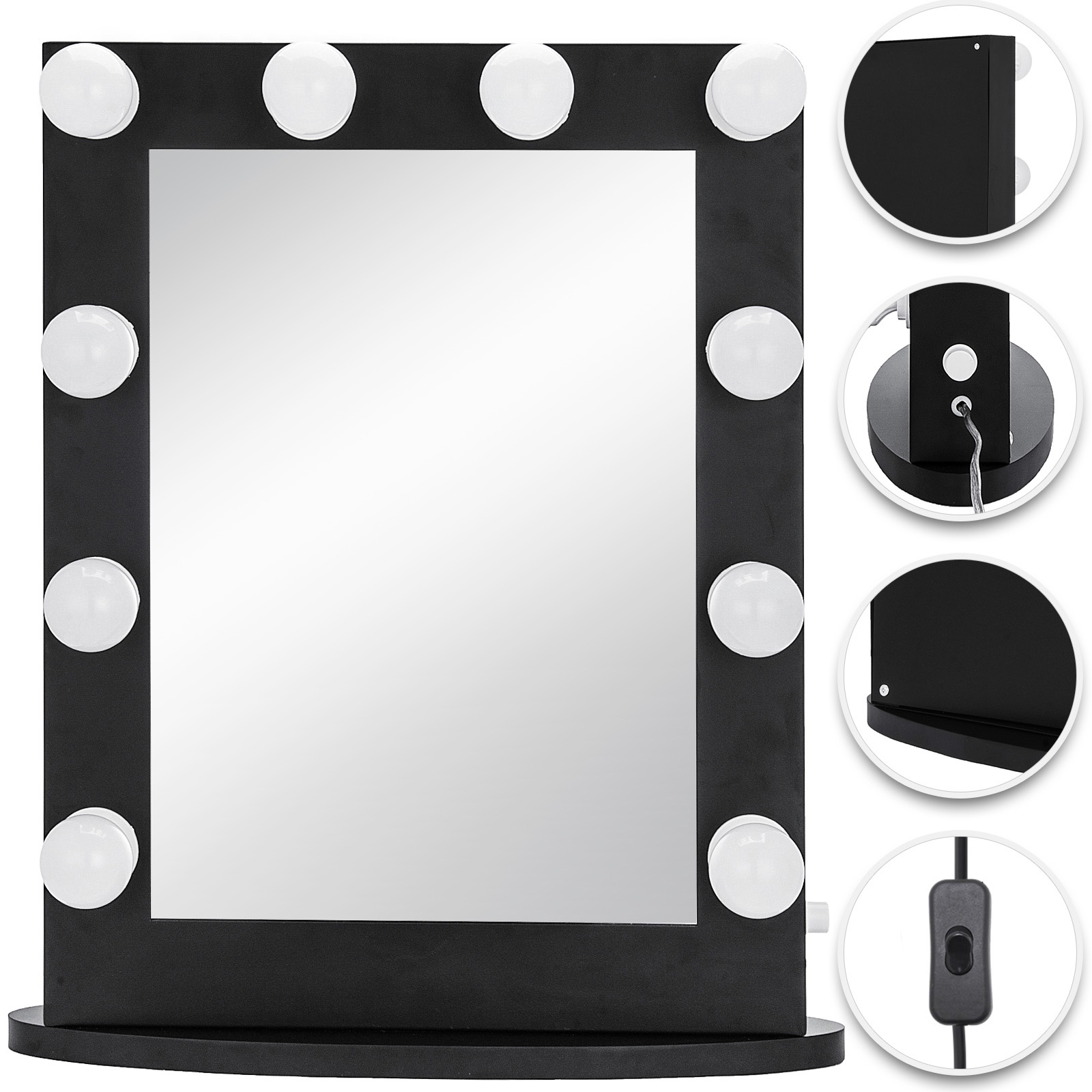 Large Hollywood Makeup Mirror Vanity Lighted 12 Led Bulbs Tabletop Or Wall от Vevor Many GEOs