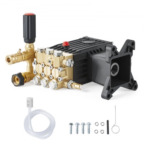 

VEVOR Pressure Washer Pump, 1" Shaft Horizontal Triplex Plunger, 3600 PSI, 3.7 GPM, Replacement Power Washer Pumps Kit with Siphon Tube, Hardware, Compatible with Simpson MorFlex 40224, 40225, 40226