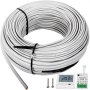 VEVOR Ditra Floor Heating Cable,1425W 120V Floor Tile Heat Cable,372.2 FT Long,112.6 sqft,with Convenient Temperature Control Panel,No Noise or Radiation