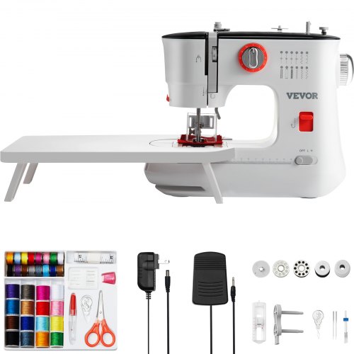 VEVOR Sewing Machine, Portable Sewing Machine For Beginners With 12 Built-in Stitches, Reverse Sewing, Dual Speed Kids Sewing Machine With Extension T