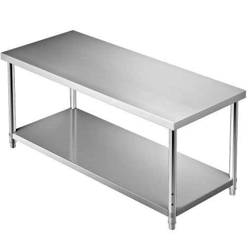 

VEVOR Stainless Steel Work Prep Table Commercial Food Prep Table 72x30x34in