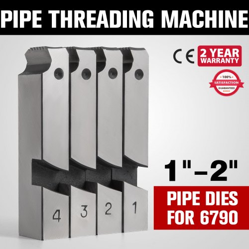 4 pcs HSS Pipe Dies for 6790 Pipe Threading Machine Set 1" 2" 