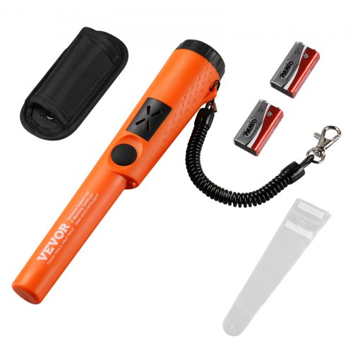 

VEVOR Metal Detector Pinpointer, Partial Waterproof Handheld Pin Pointer Wand, 1.96" Detection Depth, 3 Modes, Treasure Hunting Probe with Holster, Waterproof Bag and 9V Battery, for Adults and Kids