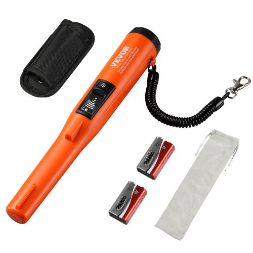 VEVOR Metal Detector Pinpointer, IP68 Fully Waterproof Handheld Pin Pointer Wand, 114mm/4.5" Detection Depth, 3 Modes, LCD Screen, Treasure Hunting Probe with Holster and 9V Battery, for Adults and Kids