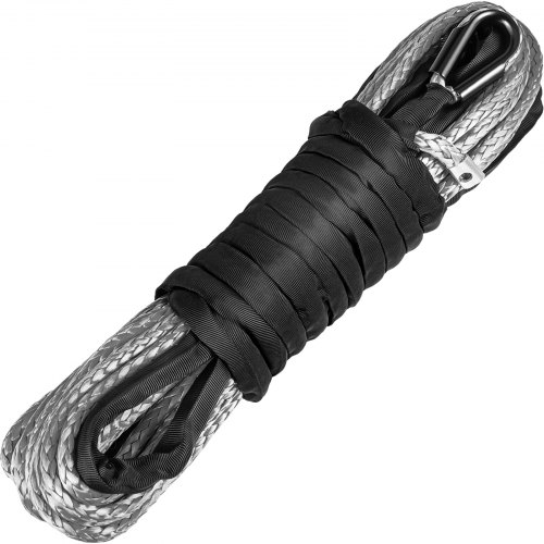 VEVOR Winch Rope Synthetic Cable 0.3"x 98' 13228LB Capacity ATV Recovery GREY