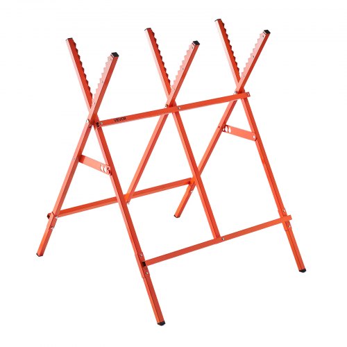 VEVOR Saw Horses, Folding Work Horses, 117.9 kg Load Capacity Sawhorse with Heavy Duty Legs, Adjustable Height Saw Horse with Non-Slip Foot Pads, for Woodworking, Carpenters & Contractors