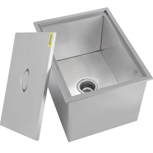 

Drop In Stainless Steel Ice Chest Bin W/ Lid & Drain