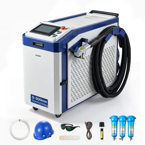 VEVOR Laser Cleaning Machine, 1500W Laser Cleaner for Metal Rust & Paint, Powerful Oil Stains Cleaning Machine with Complete Accessories & Water Cooling System for Workshops, 198–242V Single-Phase