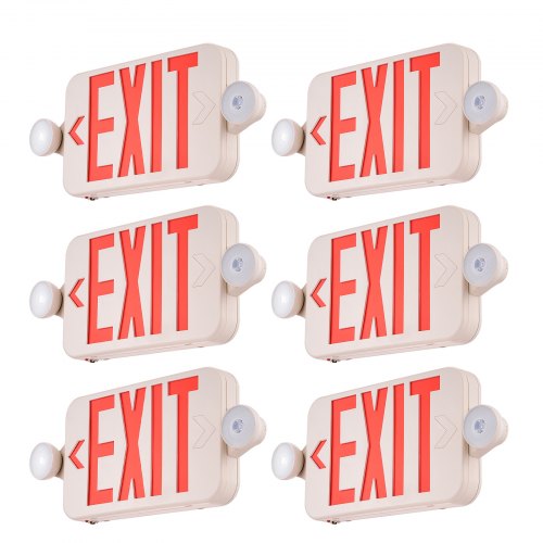 

VEVOR LED Exit Sign with Emergency Lights, Two LED Adjustable Heads Emergency Exit Light with Battery Backup, Combo Red Letter Fire Exit Lighting, Commercial Exit Signs Tested to UL Standards