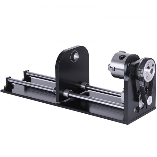 VEVOR Rotary Axis Attachment CNC Rounter Accessory A-Axis Rotary Axis with 80mm 3-Jaw 230mm Track Rotary Attachment for Laser Engraver Machine