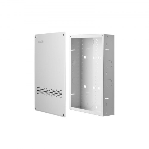 VEVOR Structured Media Enclosure 20-Inch In-Wall Box with Screw-On Cover, Cable Management Network Box, Cold-Rolled Steel, Recessed Electrical Wiring Cabinet, with Knockouts, Flush or Surface Mount