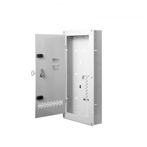 VEVOR Structured Media Enclosure 28-Inch Wiring Cabinet with Hinged Cover, In Wall Cable Management Network Box, Cold-Rolled Steel, Recessed Electrical Multi-Media Cabinet, Flush or Surface Mount