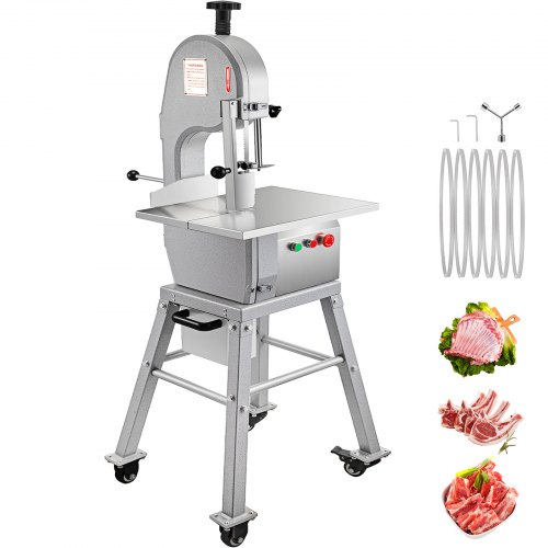VEVOR Commercial Electric Meat Band Saw Bone Cutting Machine 6 Blade Mobile Base