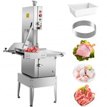 VEVOR 110V Bone Saw Machine, 1500W Electric Frozen Meat Cutter w/ 30"x27" Workbench, Meat Bandsaw w/ 0-250 mm Cutting Thickness & ?300 mm Saw Wheel, 19 m/s High Speed for Cutting Pig's Hoof Beef