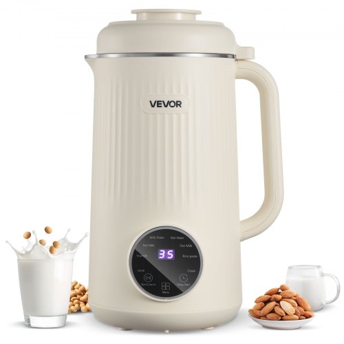 

VEVOR 8-in-1 Nut Milk Maker, 41 oz Soy Milk Maker Machine with 10 Blades, for Homemade Oat, Nut, Soy, Juice, Milkshake, Rice Cereal, Plant-Based Beverages with Self-Cleaning, Boil Water, 12-Hour Delay