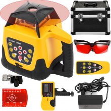 Rotary Laser Level Red Beam Measuring Self-leveling 500m Range Remote Control