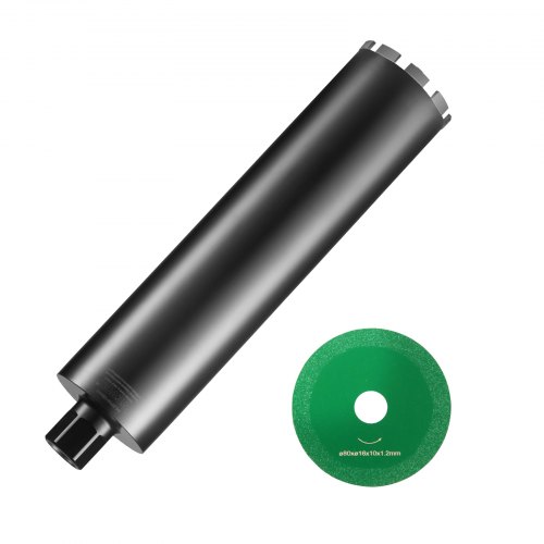 VEVOR Core Drill Bit, 4.25" Wet Diamond Core Drill Bits, 14" Drilling Depth Concrete Core Drill Bit with Saw Blade, 1-1/4"-7 Inner Thread, Laser Weldi