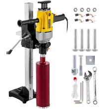 VEVOR 6.3Inchs(160MM) Core Drill Machine,1980W Core Drill Rig,Powerful Rugged Concrete Core Drill,110V 1600 r/min Core Drill Rig,with Stand Tool Dry Wet Dual Use Concrete Brick Block Drilling