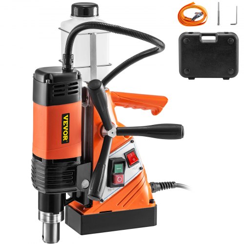 VEVOR Magnetic Drill Press 1100W Magnetic Base Drill 10000N Magnet Force Mag Drill with 1-1/3 inch (35mm) Boring Diameter 700 RPM Portable Electric Mag Drilling System Magnetic Drill Press