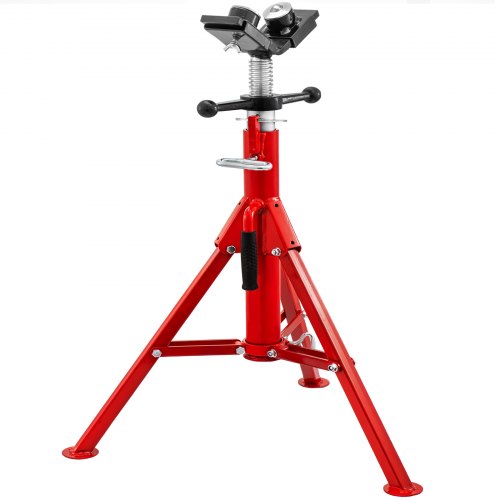 Pipe Jack Stand With 2-Ball Transfer V-Head and Folding Legs 2500LB Adjustable Height 28IN to 51.5IN 1107A-type
