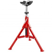Pipe Jack Stand With 2-Ball Transfer V-Head and Folding Legs 1300LB Adjustable Height 20IN to 37IN 1107C-type