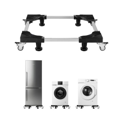 VEVOR Fridge Stand Mobile Base, 1100 lbs Load Capacity, Washing Machine Stand with 8 Locking Twin Wheels and 4 Brakes, 27.5 -35.4 Inches Adjustable Fu