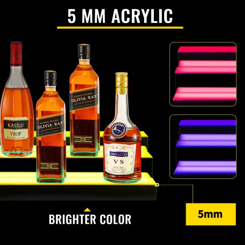 Commercial Bar Club Decor LED Lighted Liquor Bottle Display Rail Long 4 Ft 