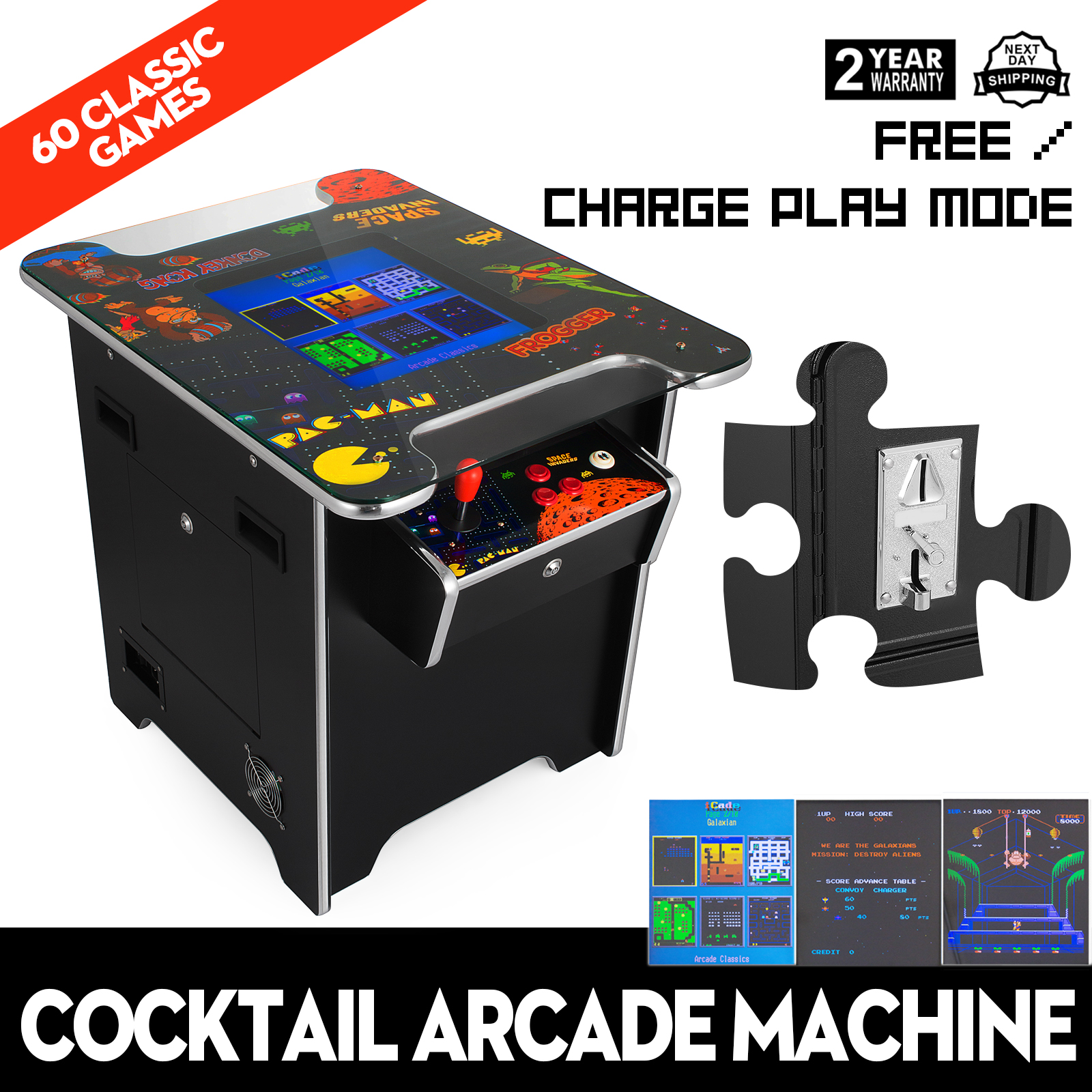 Cocktail Arcade Game Machine W/ 60 Retro Games от Vevor Many GEOs