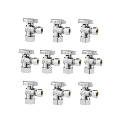 

10-Pack Angle Stop Valve 1/4 Turn 5/8" OD (1/2" NOM) x 3/8" OD Compression