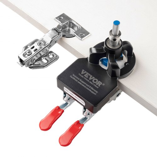

VEVOR 35 mm Concealed Door Hinge Jig, Aluminum Alloy Cabinet Hinge Jig, Accurate Locking Dual Clamp Fixation Hinge Drill Jig with Accessories, Woodworking Tool for Doors Cabinets Hinges Mounting
