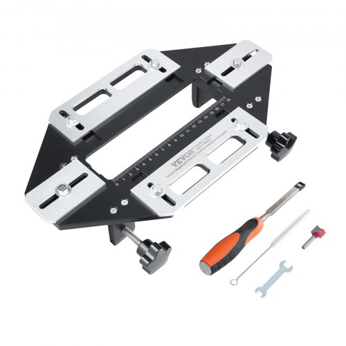 

VEVOR Door Hinge Jig, Aluminum Alloy Woodworking Hole Opener, Slotting Locator, Flexible Wooden Door Hinge Hole Guide, Hinge Template Jig for Door Hinge Groove and Door Lock Installation