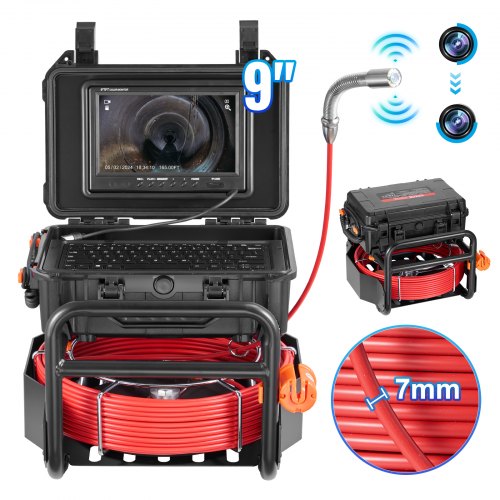 

VEVOR Sewer Camera 165 ft/50m Self-Leveling Drain Camera with 512Hz Transmitter