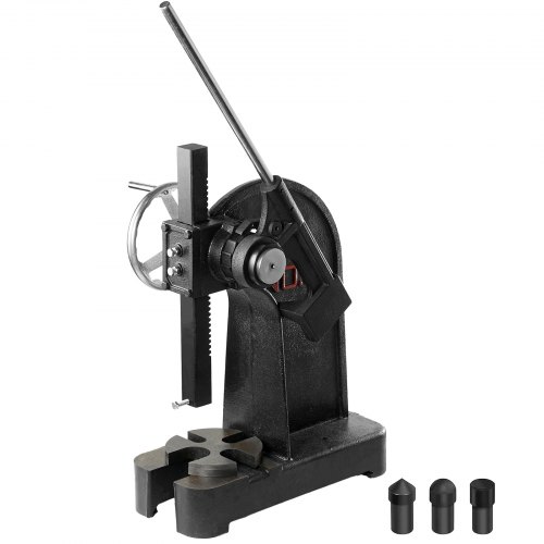 VEVOR Arbor Press, 3 Ton Ratchet Type Arbor Press, Ratchet Leverage Arbor Press with Handwheel, 12.2" Maximum Height, Cast Iron Manual Desktop Punch Press, for Stamping, Bending, Stretching, Forming