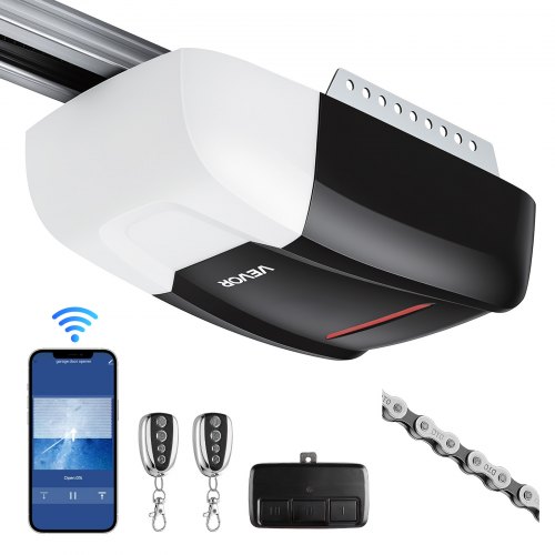 Vevor Garage Door Opener 3/4 HP Heavy Duty Chain Drive Wifi Smart Opener, For R…