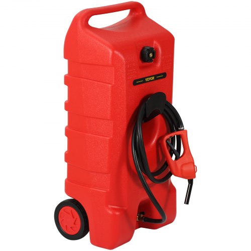 VEVOR Fuel Caddy Portable Fuel Storage Tank 25 Gallon On-Wheels with Siphon Pump