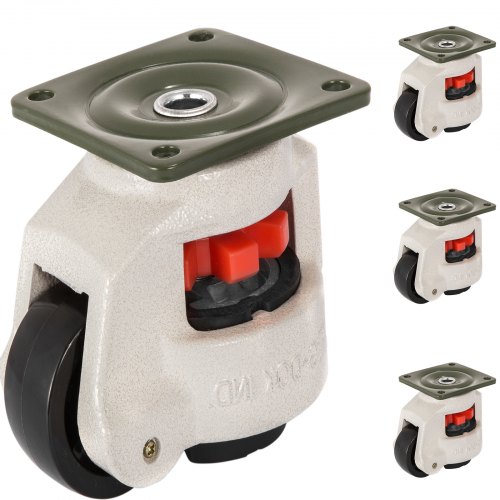 VEVOR Heavy Duty Leveling Casters, Leveling Casters Stem, Set Of 4, 2 Retractable Leveling Casters For Workbench, 2200lbs Max Loading Capacity, 360-d